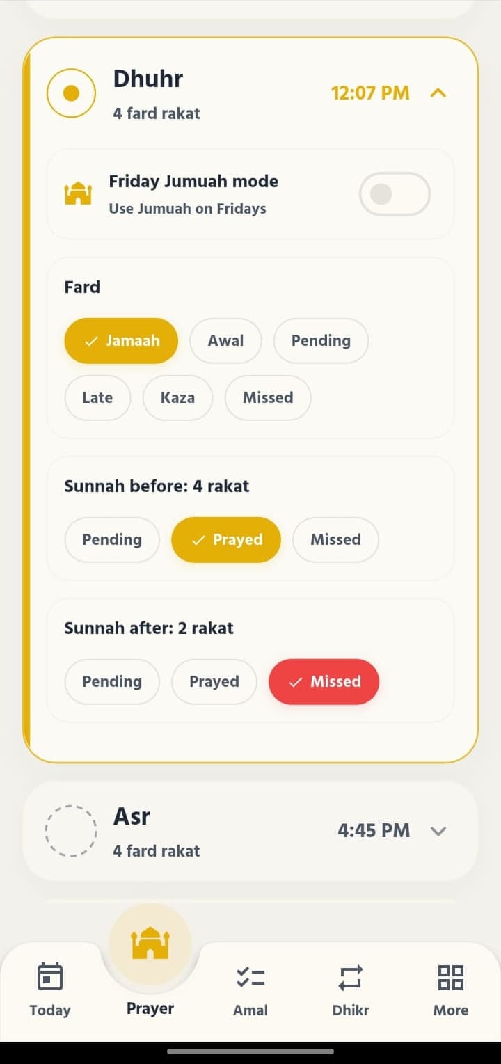 Detailed Prayer Tracking