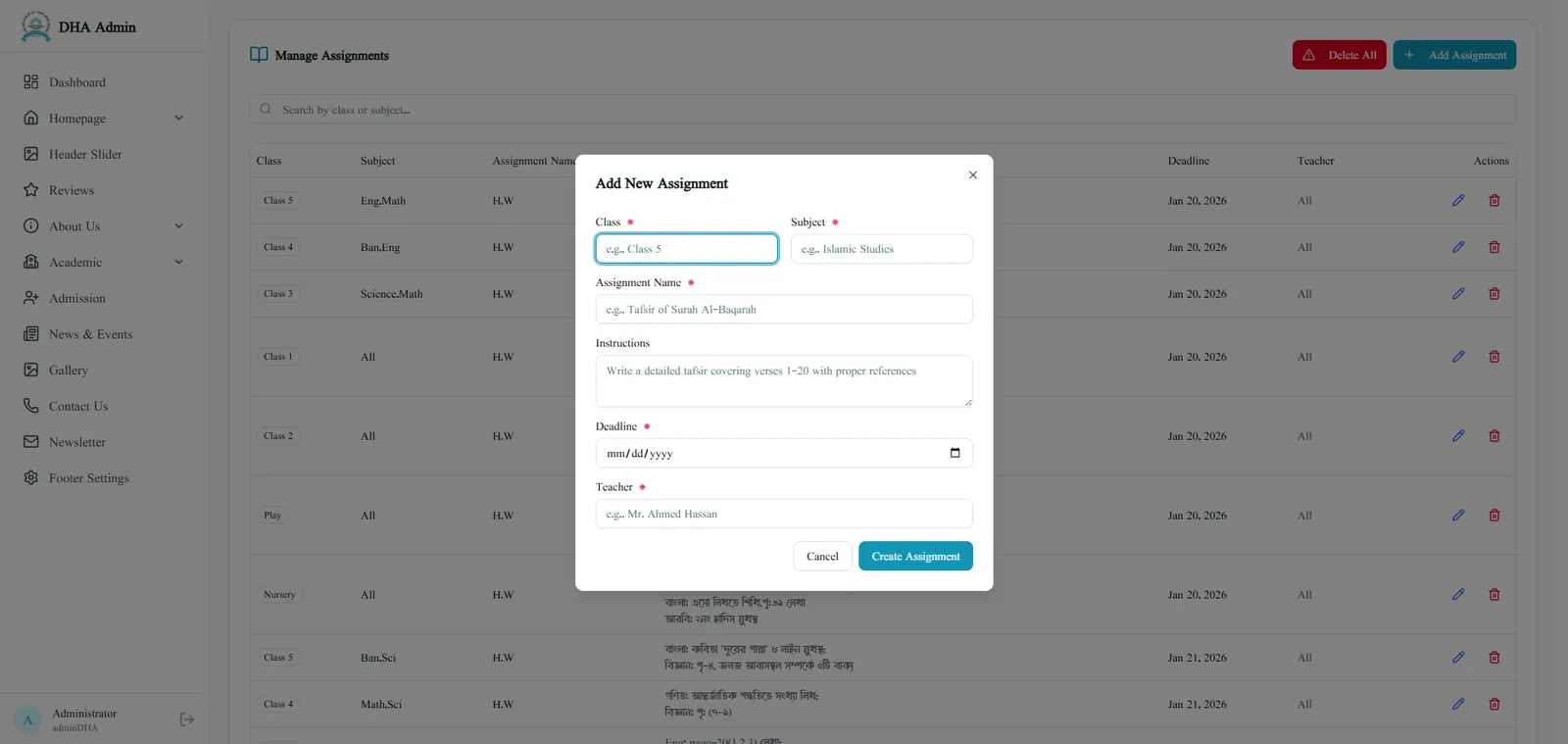 Assignment Management