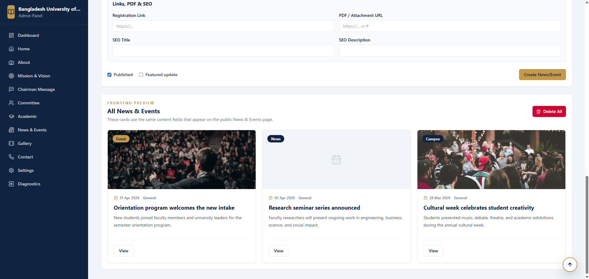 Admin Dashboard