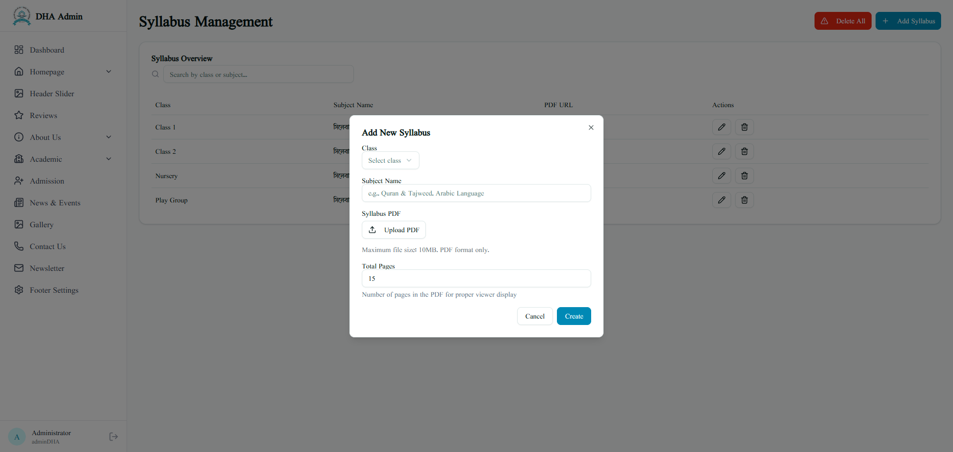 Admin Dashboard