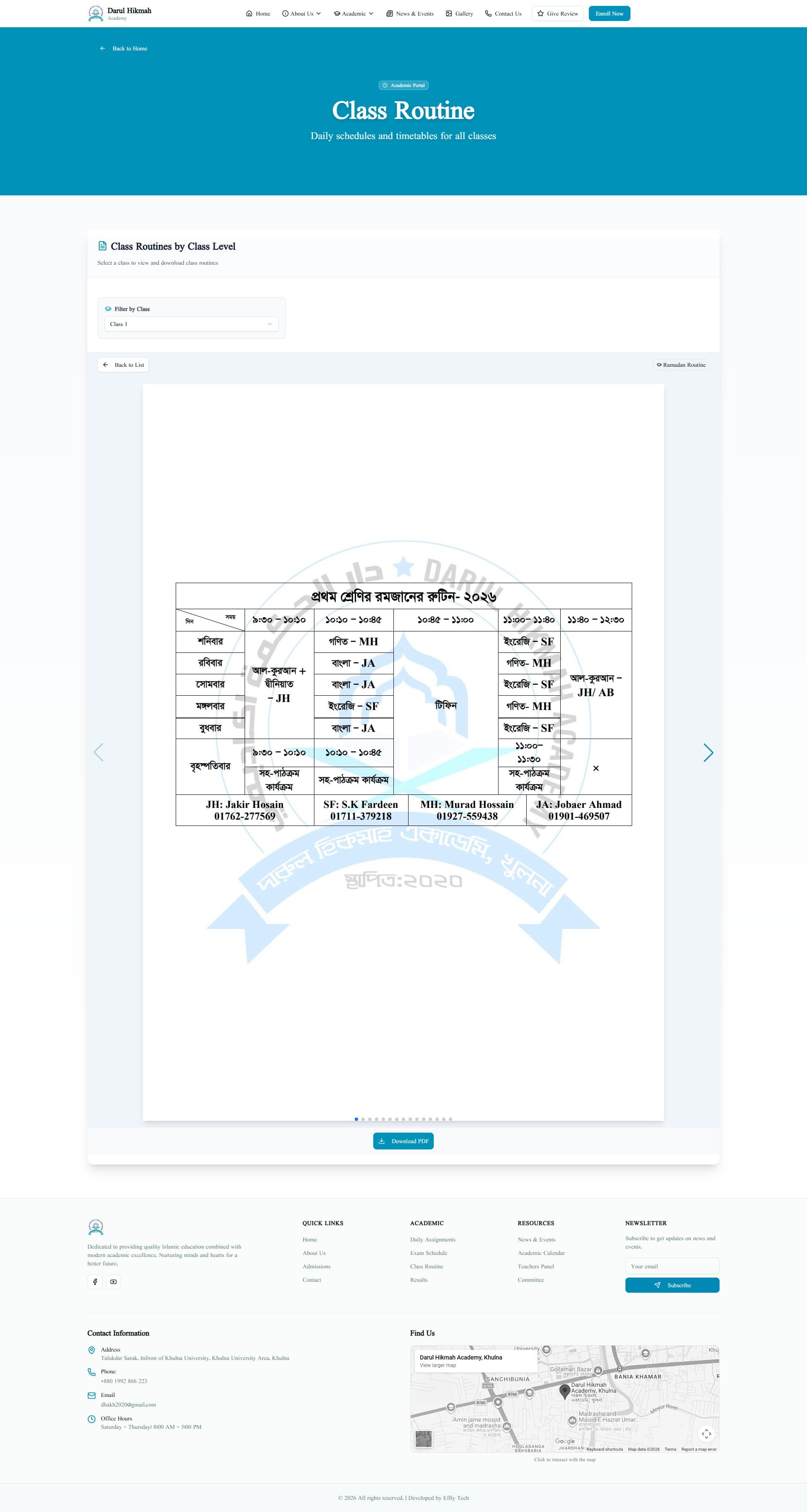 Exam Schedule